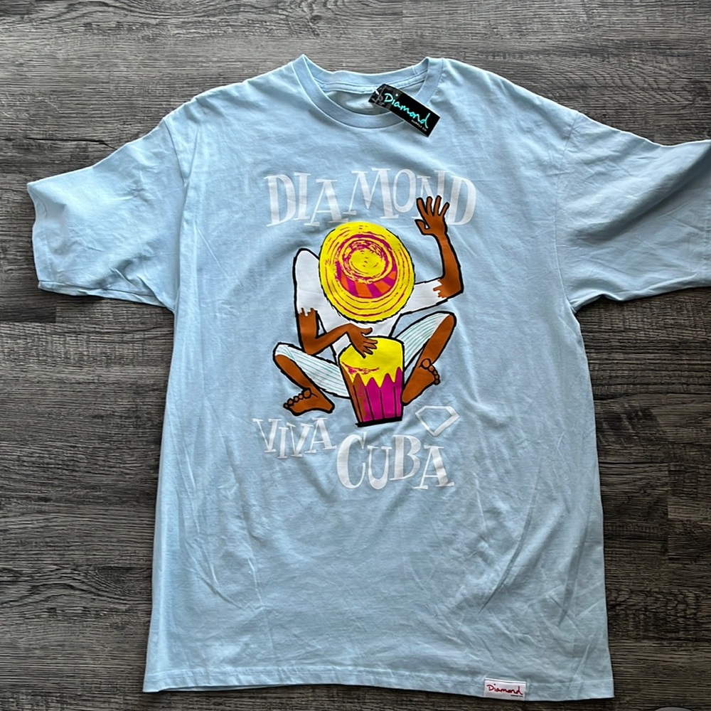 Diamond supply co. Viva Cuba Baby blue graphic tee